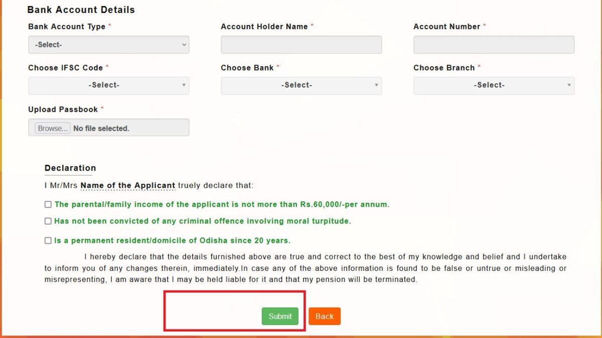 MadhuBabu Pension Yojana Submit