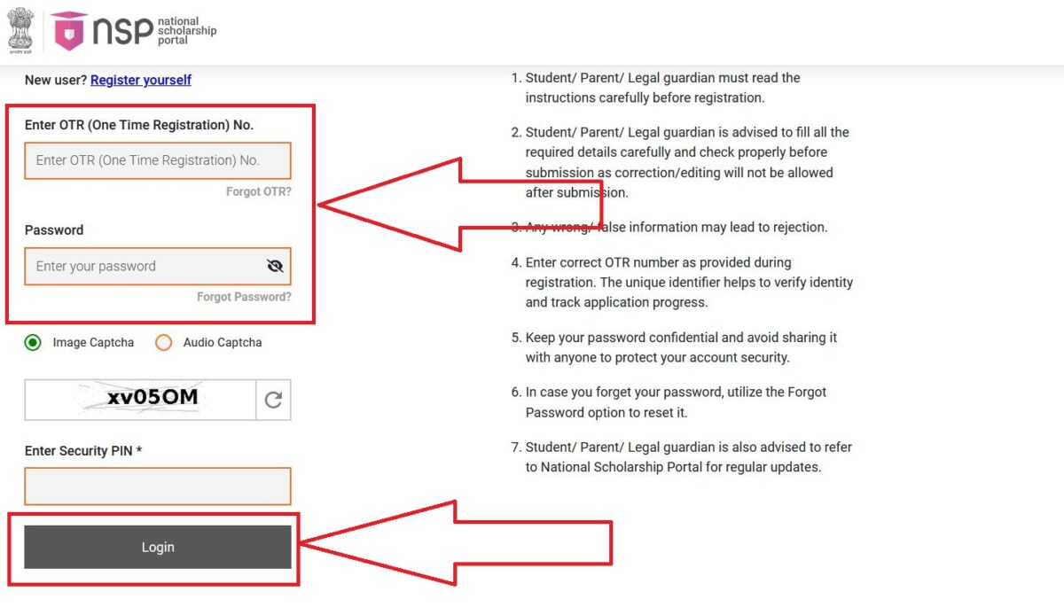 Chatravriti Scholarship student login