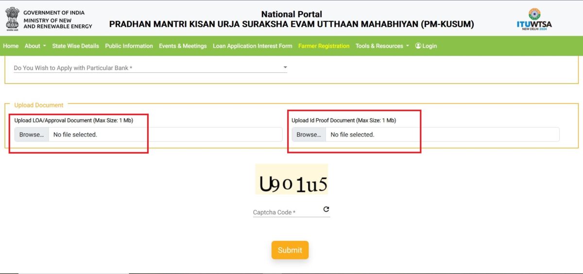 PM Kusum Yojana Upload Documents