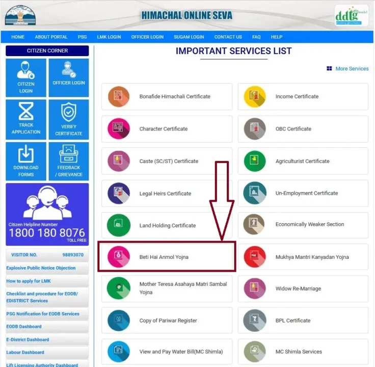 Beti Hai Anmol Yojana Official Website